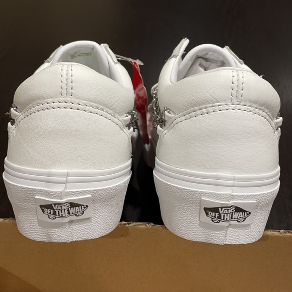 Vans Old Skool Platform Chain Leather True White - Picture 2 of 9